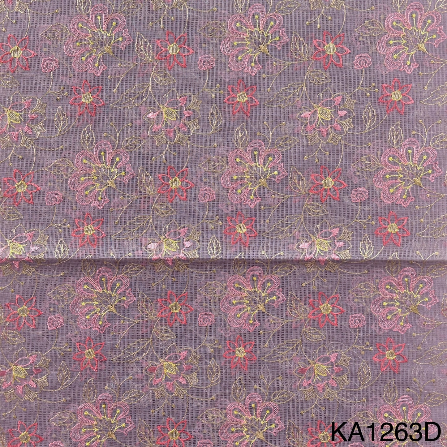 Embroidered Kota Cotton Fabric-KA1263