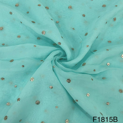 Zari Sequins Viscose Organza Fabric-F1815