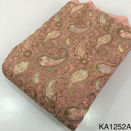 Thread Sequins Embroidered Georgette Fabric-KA1252