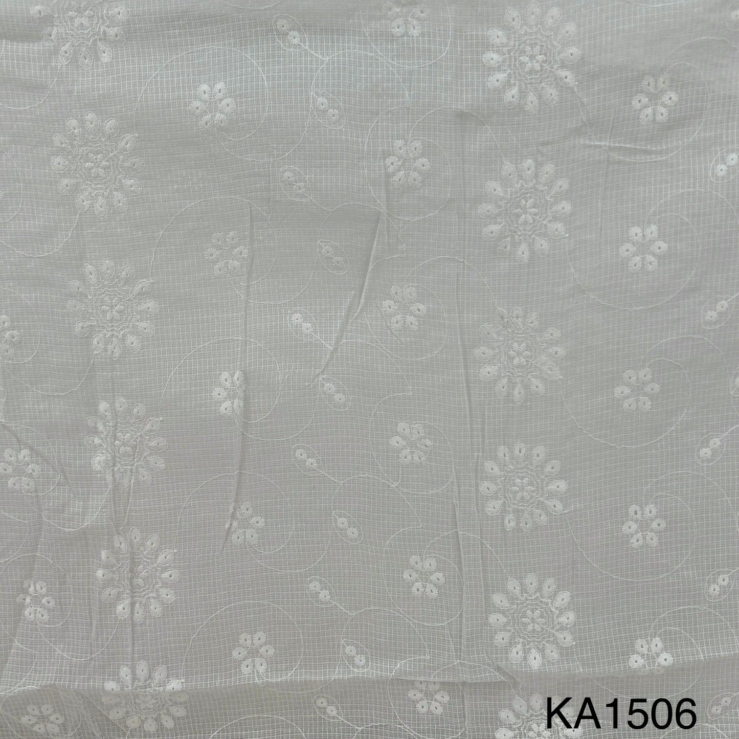 Embroidered Kota Cotton Fabric-KA1506