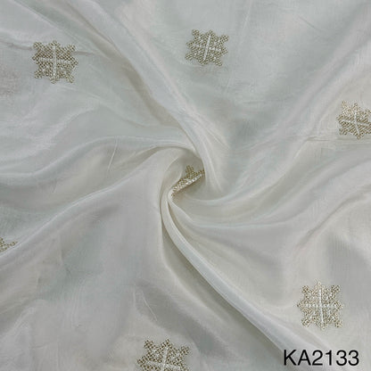 Dyeable Sequins Buti Opara Silk Fabric-KA2133