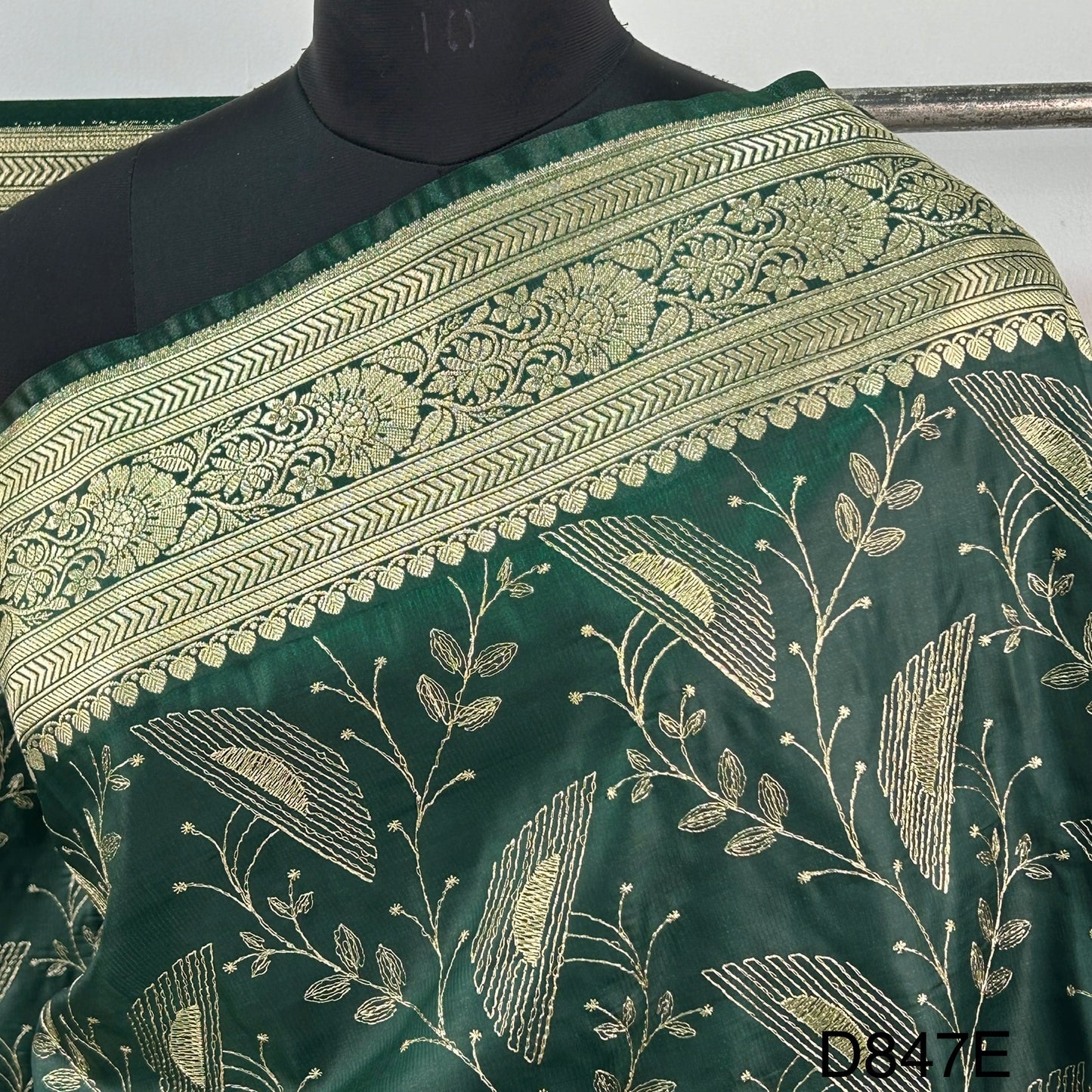 Zari Embroidered Silk Dupatta -D847