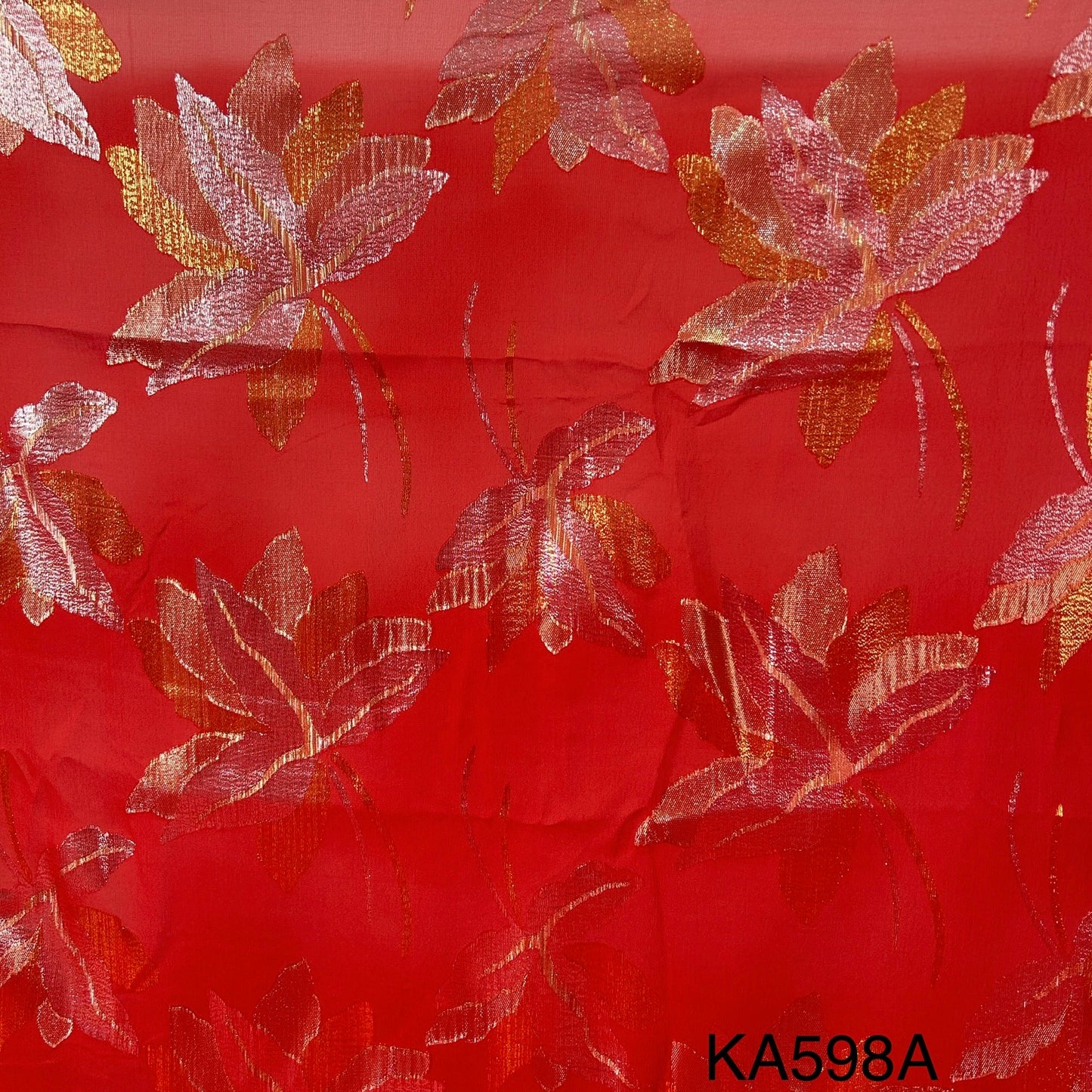 Pure Zari Embroidered Georgette Fabric-KA598