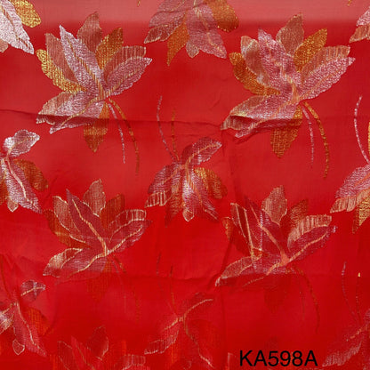 Pure Zari Embroidered Georgette Fabric-KA598