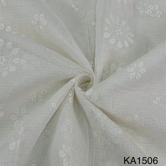 Embroidered Kota Cotton Fabric-KA1506