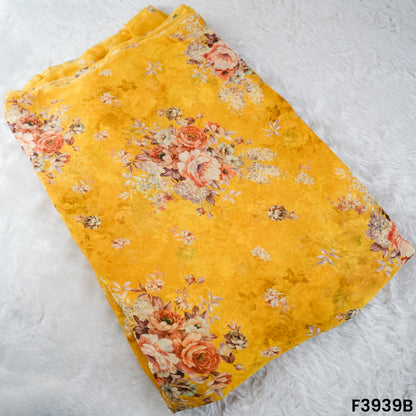 Floral Printed Viscose Organza Fabric- F3939