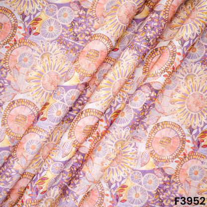 Floral Printed Cambric Cotton Fabric- F3952