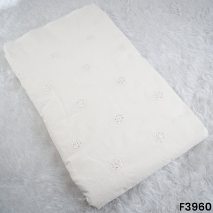 Thread Sequins Embroidered Kora Cotton Fabric- F3960