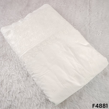 Hakoba Thread Embroidered Cambric Cotton Fabric- F4881