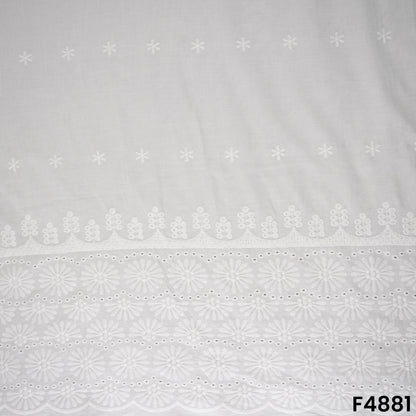 Hakoba Thread Embroidered Cambric Cotton Fabric- F4881