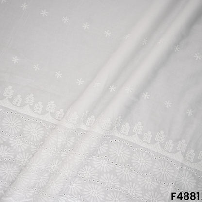 Hakoba Thread Embroidered Cambric Cotton Fabric- F4881