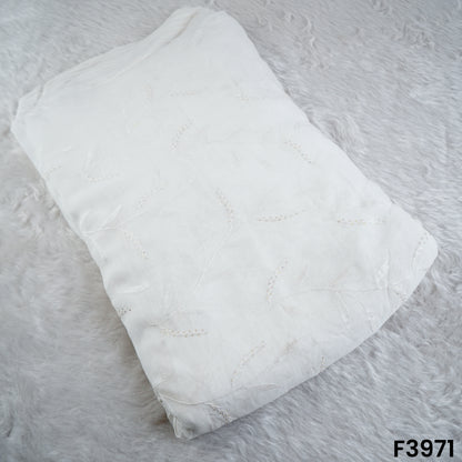 Dyeable Thread Sequins Embroidered Organza Fabric- F3971