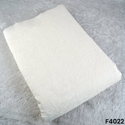 Dyeable Thread Embroidered Mul Chanderi Fabric- F4022