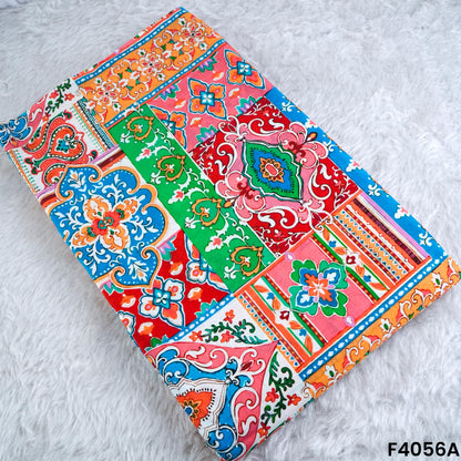 Digital Printed Cambric Cotton Fabric- F4056