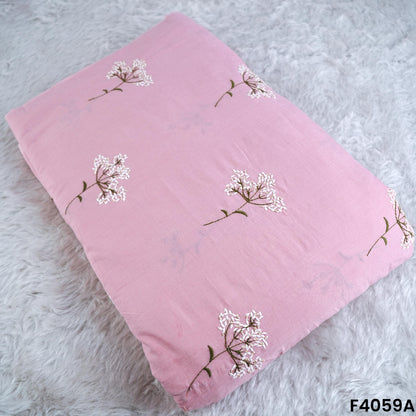 Thread Embroidered Cambric Cotton Fabric- F4059