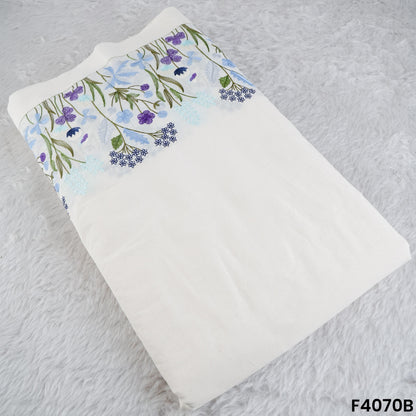 Thread Embroidered Kora Cotton Fabric- F4070