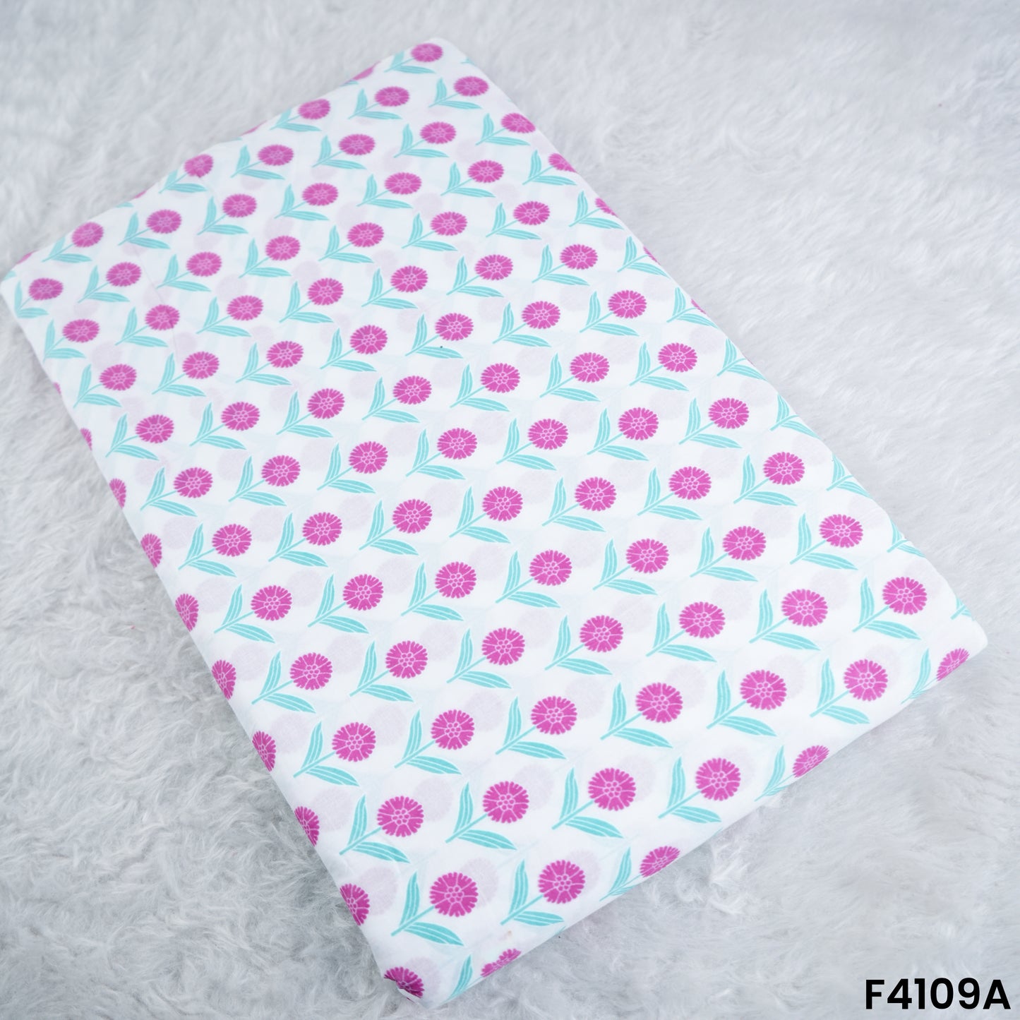 Block  Print Cambric Cotton Fabric- F4109