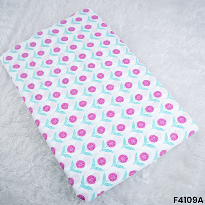 Block  Print Cambric Cotton Fabric- F4109