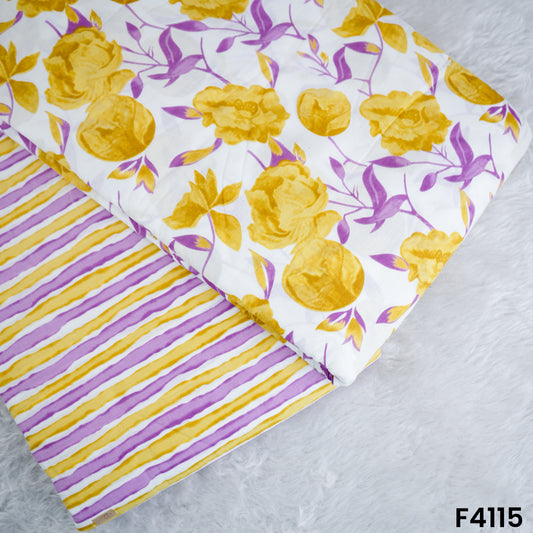 Floral Print Cambric Cotton Fabric- F4115