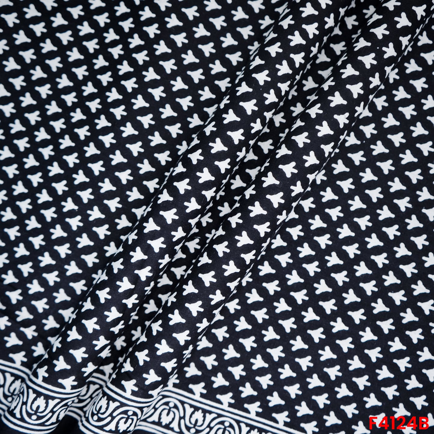 Block Print Cambric Cotton Fabric- F4124