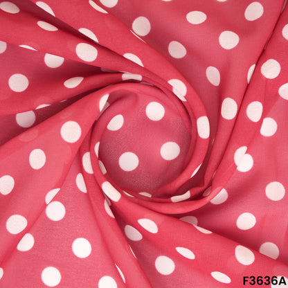 Polka Dot Georgette Fabric-F3636