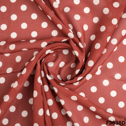 Polka Dot Georgette Fabric-F3636