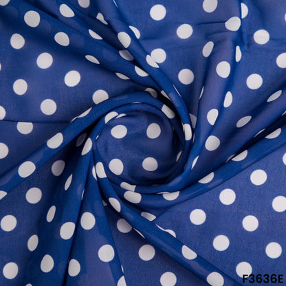 Polka Dot Georgette Fabric-F3636