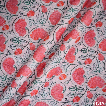 Digital Print Thread Work Mul Cotton Fabric- F4131