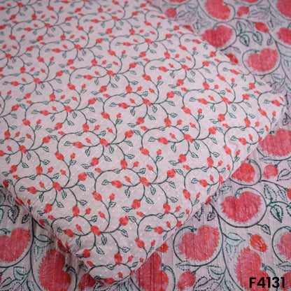 Digital Print Thread Work Mul Cotton Fabric- F4131
