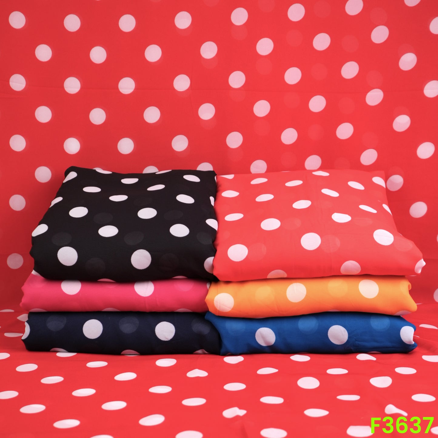 Polka Dot Georgette Fabric-F3637