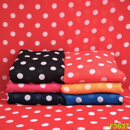 Polka Dot Georgette Fabric-F3637