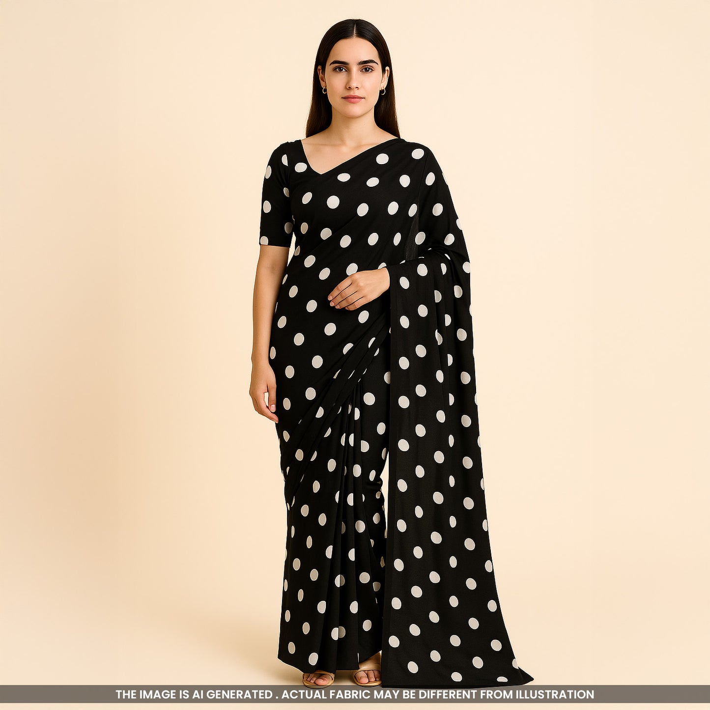 Polka Dot Georgette Fabric-F3637