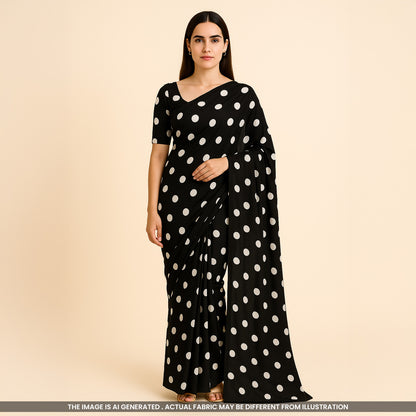 Polka Dot Georgette Fabric-F3637