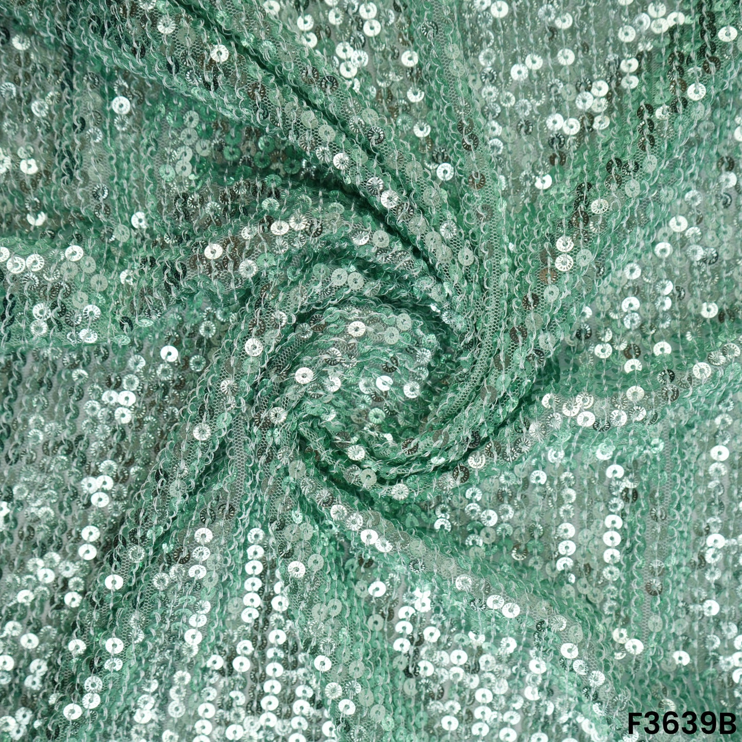 Thread Sequins Embroidered Net Fabric-F3639