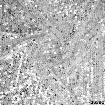 Thread Sequins Embroidered Net Fabric-F3639