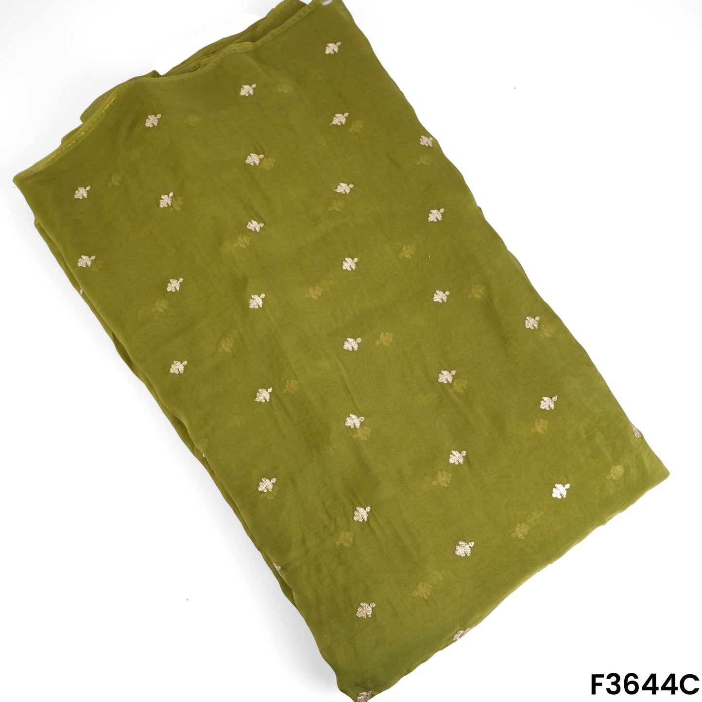 Zari Sequins Work Viscose Organza Fabric-F3644