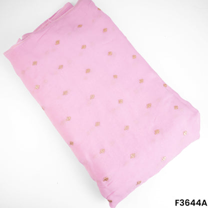 Zari Sequins Work Viscose Organza Fabric-F3644