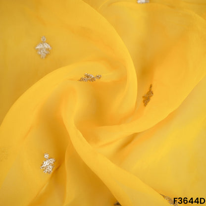 Zari Sequins Work Viscose Organza Fabric-F3644