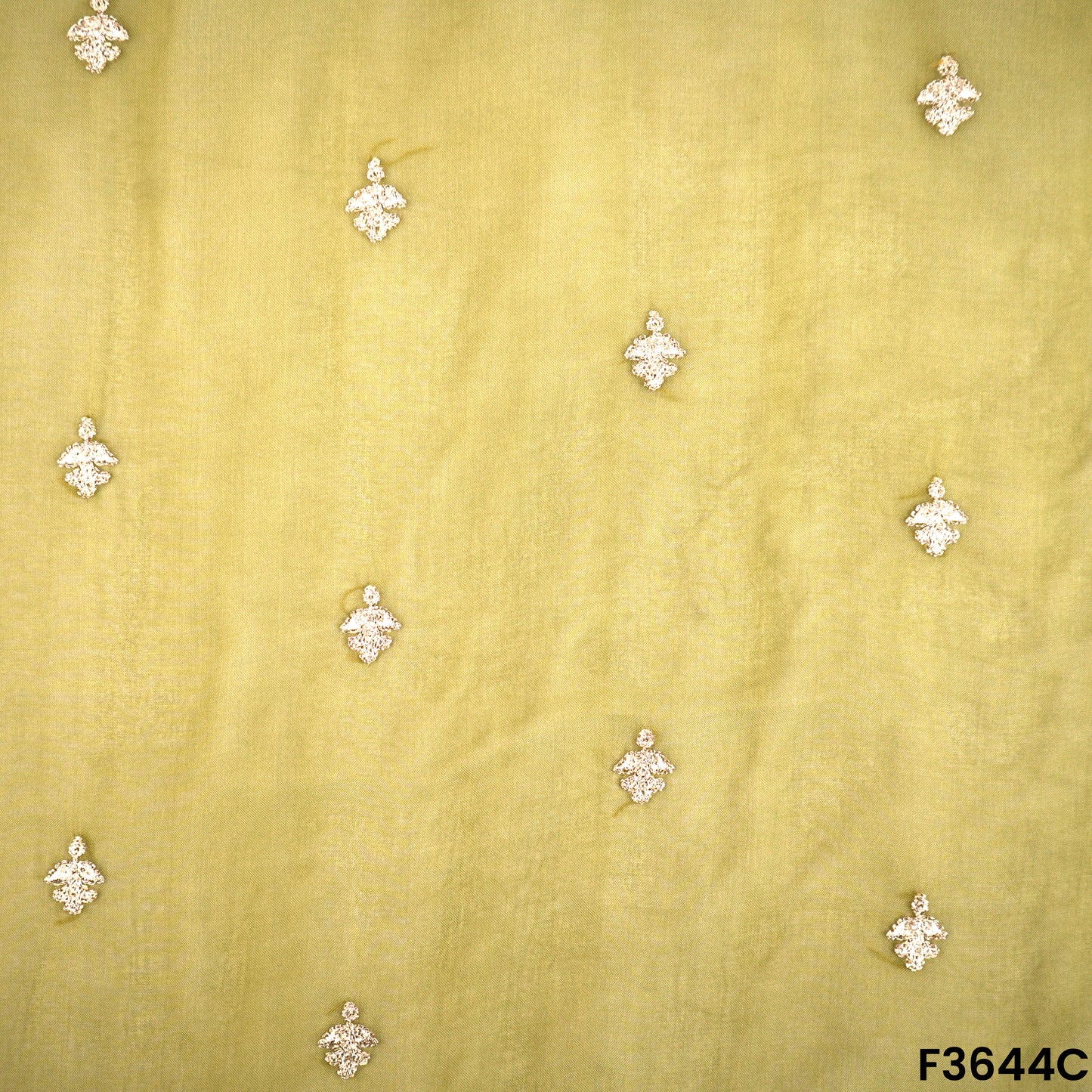 Zari Sequins Work Viscose Organza Fabric-F3644