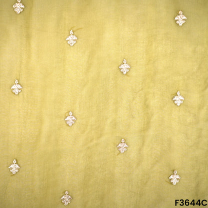 Zari Sequins Work Viscose Organza Fabric-F3644