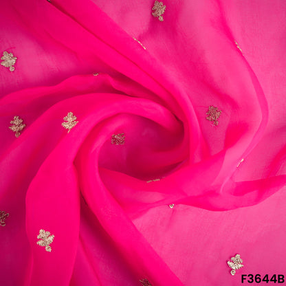 Zari Sequins Work Viscose Organza Fabric-F3644