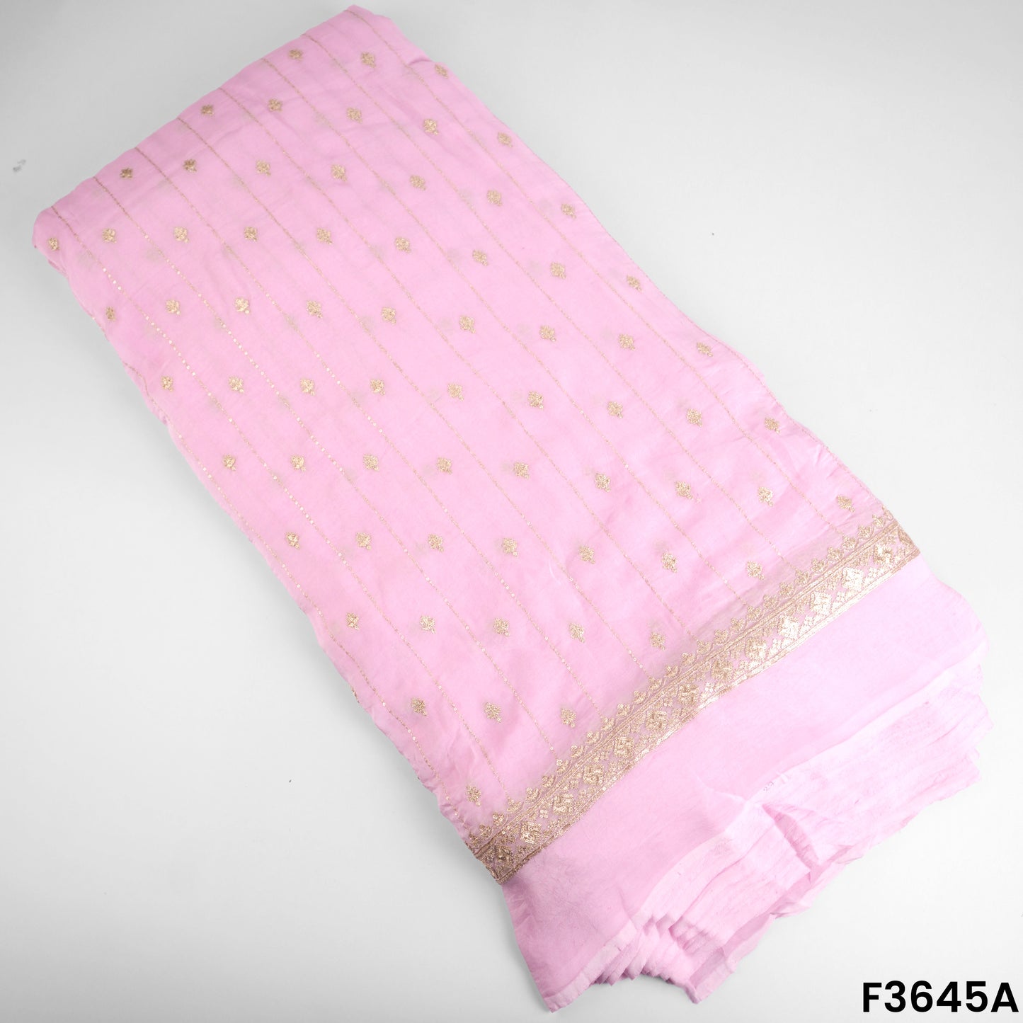 Zari Sequins Work Viscose Organza Fabric-F3645