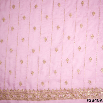Zari Sequins Work Viscose Organza Fabric-F3645