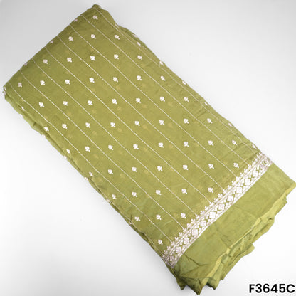 Zari Sequins Work Viscose Organza Fabric-F3645