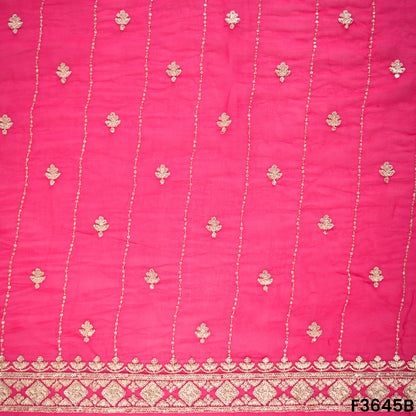 Zari Sequins Work Viscose Organza Fabric-F3645