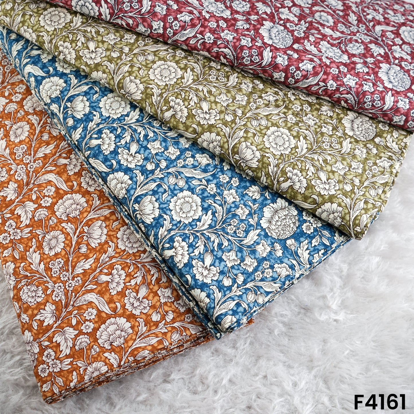 Floral Printed Cambric Cotton Fabric- F4161