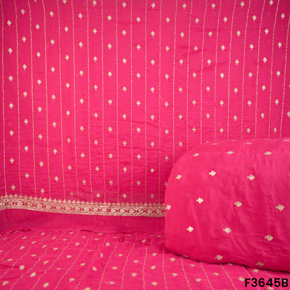 Zari Sequins Work Viscose Organza Fabric-F3645