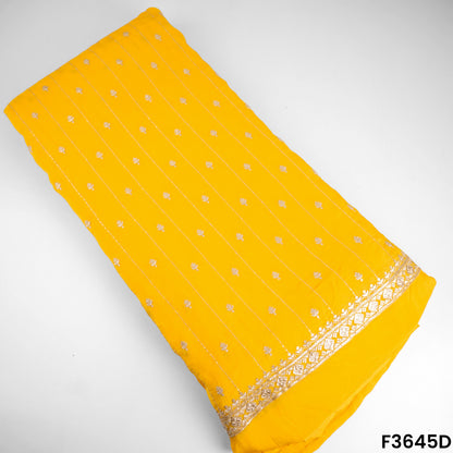 Zari Sequins Work Viscose Organza Fabric-F3645