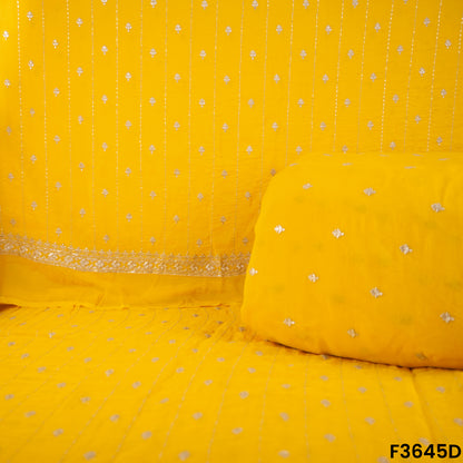 Zari Sequins Work Viscose Organza Fabric-F3645