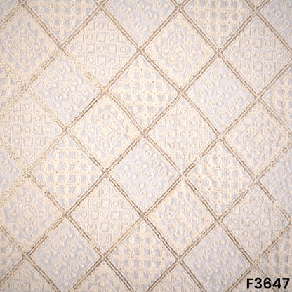 Dyeable Thread Sequins Embroidered Georgette Fabric-F3647